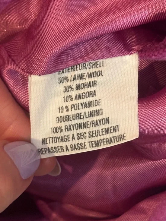 Tribal Pink Purple Wool-Blend Pea Coat - Picture 4 of 4